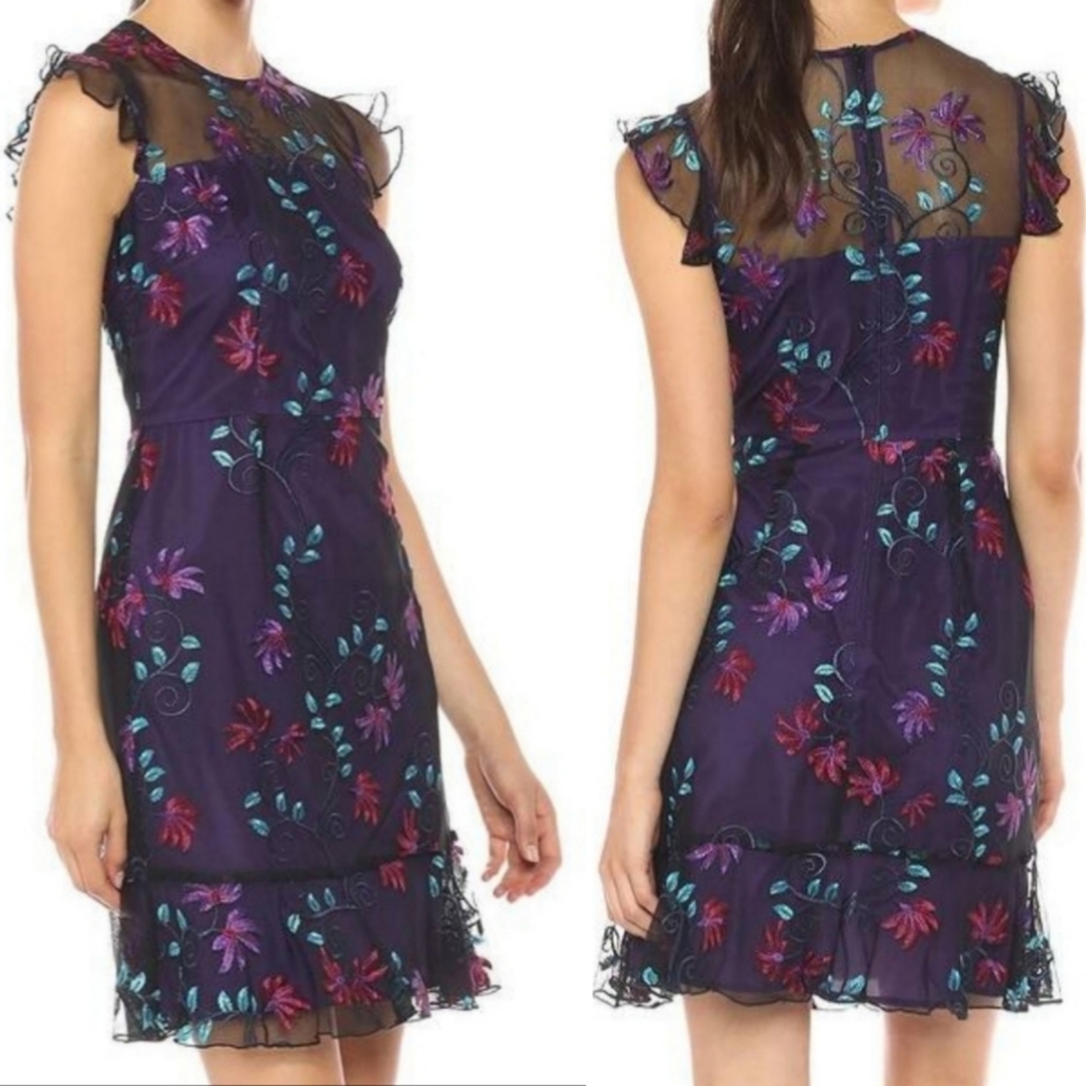 🆕️⬇️Donna Morgan Embroidered Floral Sheath Dress - Picture 8 of 9